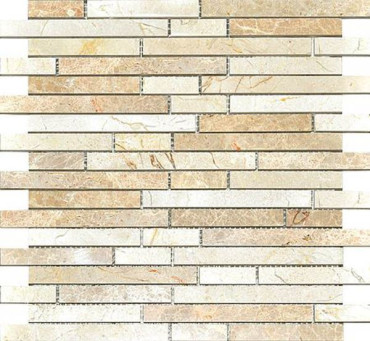 CV20083 Мозаика Strips Mix.Polished Light Emperador+Cr.Marfil 30.5x30.5 от Colori Viva (Индия) в Москве