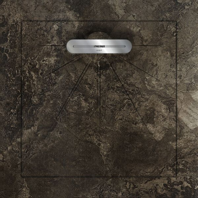 Керамический душевой поддон FOSSIL BROWN - MULTI LINEAR MASSIVE 90 90x90 от Aquanit (Турция) в Москве