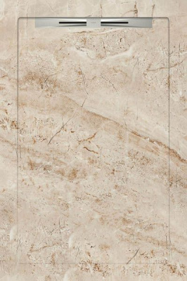 Керамический душевой поддон CAMANZONI BEIGE - SLOPE 120 80x120 от Aquanit (Турция) в Москве
