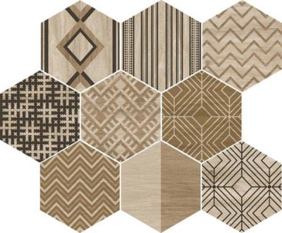 Керамогранит ALABAMA Decowood Haya Mix 25x29 от APE Ceramica (Испания) в Москве