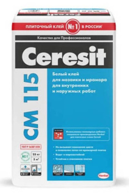 Клей Ceresit CM115 Белый для мозаики и мрамора 25кг от Ceresit (Россия) в Москве