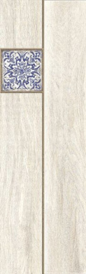 Керамогранит Ornamentwood глаз. декорированный белый (C-OW4M053D) 18.5x59.8 от Cersanit (Россия) в Москве
