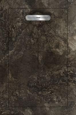Керамический душевой поддон FOSSIL BROWN - MULTI LINEAR MASSIVE 90x135 от Aquanit (Турция) в Москве
