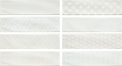 Настенная плитка DECOR OPAL WHITE (8 видов) 7.5x30 от Cifre Ceramica (Испания) в Москве