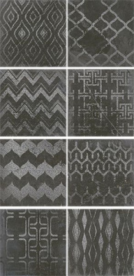 Настенная плитка CUADRADO GLAM Black (8 дизайнов) матовый 23.5x23.5 от Atrivm (Испания) в Москве