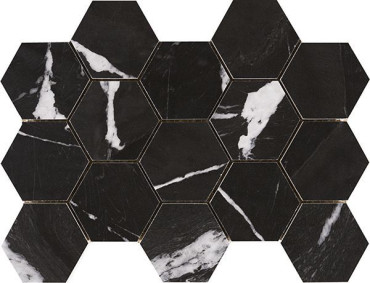 Мозаика MALLA HEX CR LUX ILIRIA NERO 32.5x22.5 от Pamesa (Испания) в Москве
