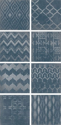 Настенная плитка CUADRADO GLAM Blue (8 дизайнов) матовый 23.5x23.5 от Atrivm (Испания) в Москве