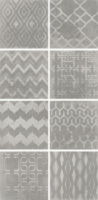 Настенная плитка CUADRADO GLAM Grey (8 дизайнов) матовый 23.5x23.5 от Atrivm (Испания) в Москве