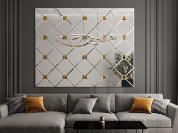 Плитка КВАДРАТНАЯ ЗЕРКАЛЬНАЯ ПЛИТКА С ФАЦЕТОМ (ДСТ) в Москве