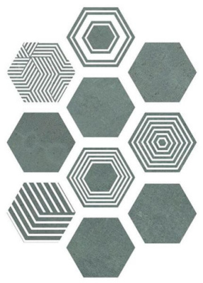 Керамогранит PIER17 Hexa Turquoise (10 вариаций рис.) 23.2x26.7 от ITT Ceramic (Испания) в Москве