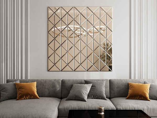 ТРЕУГОЛЬНАЯ ЗЕРКАЛЬНАЯ ПЛИТКА С ФАЦЕТОМ в Москве