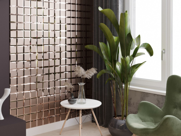 Плитка КВАДРАТНАЯ ЗЕРКАЛЬНАЯ ПЛИТКА С ФАЦЕТОМ (ДСТ) в Москве