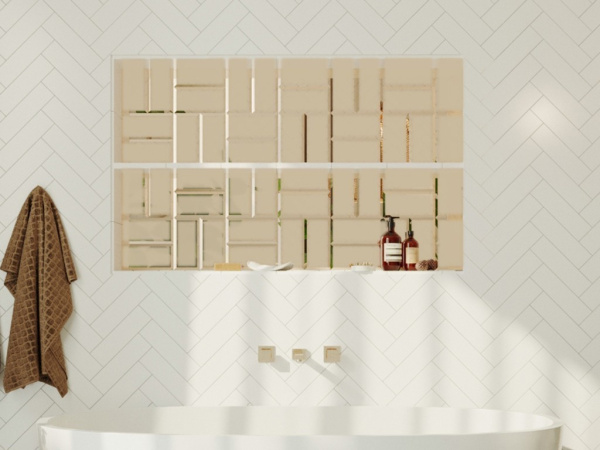 Плитка ПРЯМОУГОЛЬНАЯ ЗЕРКАЛЬНАЯ ПЛИТКА С ФАЦЕТОМ (ДСТ) в Москве